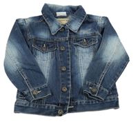 Tmavomodrá rifľová bunda s golierikom Dopodopo