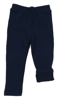 Tmavomodré žebrované thermo legíny Primark