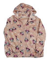 Svetloružová šušťáková jarná bunda s Minnie a kapucňou H&M