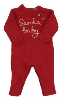 Červený pletený overal s nápisem F&F