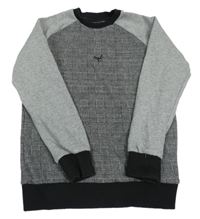 Sivo-čierna kockovaná mikina Next