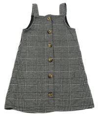 Čierno-sivé kockované úpletové prepínaci šaty River Island