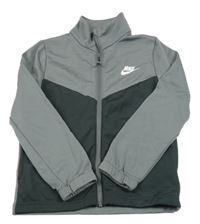 Šedo-tmavošedá sportovní propínací mikina s logem Nike