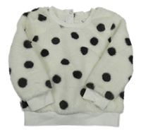 Biela kožušinová bodkovaná á mikina Nutmeg