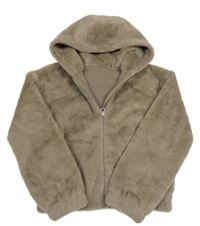 Hnedá kožušinová podšitá bunda s kapucňou Nutmeg