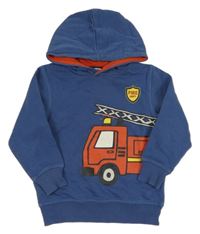 Modrá mikina s hasiči a kapucňou H&M