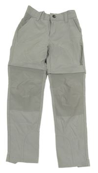 Šedé lehké šusťákové kalhoty s odepínacími nohavicemi Alive