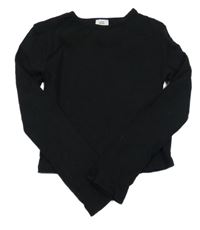 Čierne crop rebrované tričko River Island