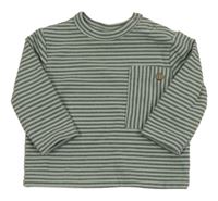 Zeleno-černé pruhované triko Topomini