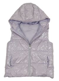 Lila šušťáková zateplená vesta s kapucňou dunnes