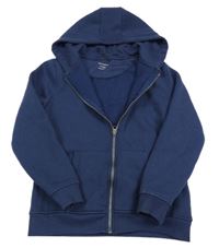 Tmavomodrá propínací mikina s kapucí Primark