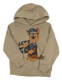 Hnědá mikina s Tlapkovou patrolou a kapucí C&A