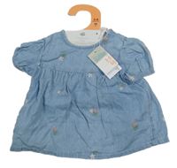 Nové - světlemodré šaty s výšivkami květů Primark