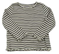 Smetanovo-šedé pruhované triko Next