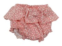 Růžovo-bílé vzorované kraťasy s volánkem Disney