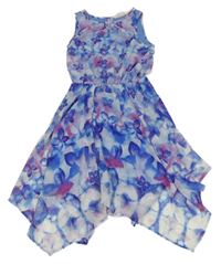 Lila-fialové šifónové šaty s motýlikmi H&M
