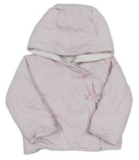 Růžovo-bílý oboustranný zateplený kabátek s kapucňou Debenhams