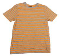 Sivo-oranžové pruhované tričko Lee Cooper