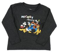 Antracitové melírované triko s Mickeym a přáteli Primark