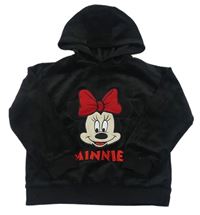 Čierna plyšová mikina s Minnie a kapucňou zn. Disney