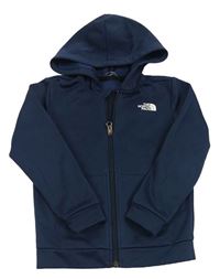 Tmavomodrá tech fleecová propínací mikina s kapucí The North Face