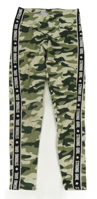 Khaki army legíny s nápismi Y.F.K.