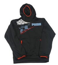 Černá sportovní mikina s potiskem a kapucí Puma