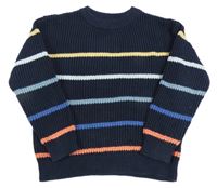 Tmavomodro-farebný pruhovaný sveter M&S