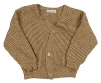 Hnedý melírovaný rebrovaný prepínaci sveter Shein