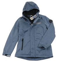 Nové - Modrá melírovaná softshellová bunda s kapucí Active touch