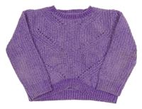 Fialový žinylkový sveter