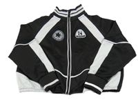 Čierno-biela prepínaci športová crop mikina s nášivkami Next