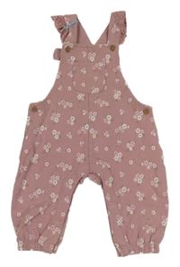 Růžové květované laclové tepláky C&A