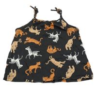 Tmavosivý top so zvieratkami H&M