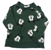 Tmavozelená vzorovaná mikina s Mickeym H&M