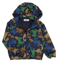 Tmavomodrá šusťáková jarní bunda s diny a kapucí H&M