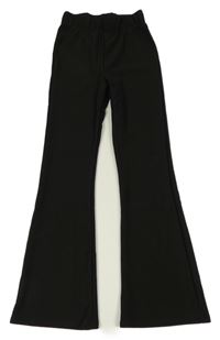 Čierne rebrované flare legíny Primark