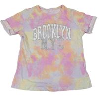 Barevné batikované pastelové tričko s nápisem Primark