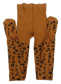 Hnědo-černé punčocháče s leopardím vzorem H&M