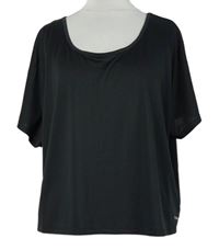 Dámské černé crop sportovní tričko 