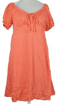 Dámske korálové bodkované šaty zn. Primark