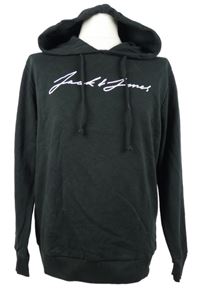 Pánská černá mikina s logem a kapucí Jack&Jones 
