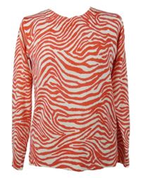 Dámský červeno-bílý vzorovaný svetr M&S