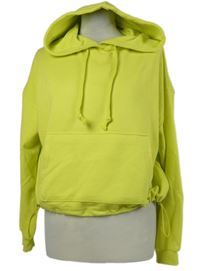 Dámská limetková crop mikina s kapucí 17&Co