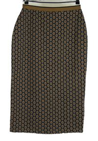 Dámska čierno-béžová vzorovaná púzdrová pletená midi sukňa H&M