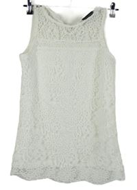 Dámský bílý krajkový top Dorothy Perkins