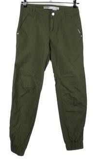 Dámské khaki šusťákové outdoorové kalhoty Mammut 
