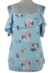 Dámska svetlomodrá kvetovaná blúzka s volnými rameny George