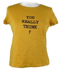 Dámske okrové tričko s nápisom Pimkie