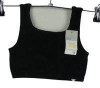 Nové - Dámsky čierny rebrovaný crop športový top Primark
